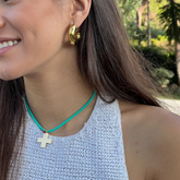 NOA DOR - collar cruz dorada 22mm